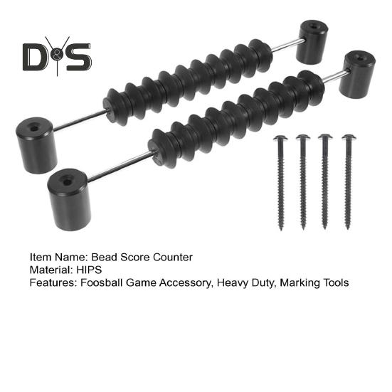 2 ks Počítadlo skóre pro stolní fotbal se šrouby Standardní stolní fotbal Černé korálkové počítadlo skóre Nástroje pro značení skóre stolního fotbalu