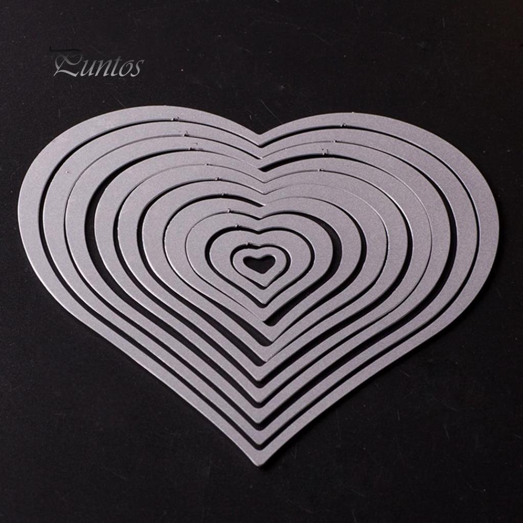 12Pcs Heart DIY Cutting Dies Stencil Scrapbooking Album Card Embossing Craft Kit