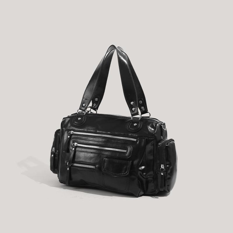 Retro Zip Motorcycle Tote Bag With Urban Style For Daily Use