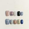 Handmade Cat Eye Short Square Oval Press On Nails With Bowknot Pearl Diamond Flower Star Decor Detachable Full Cover