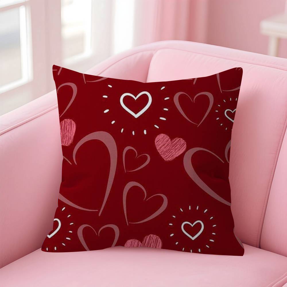Love Heart Pattern Cushion Cover Car Throw Pillow Case For Sofa Car Christmas Gift 40x40cm 45x45cm