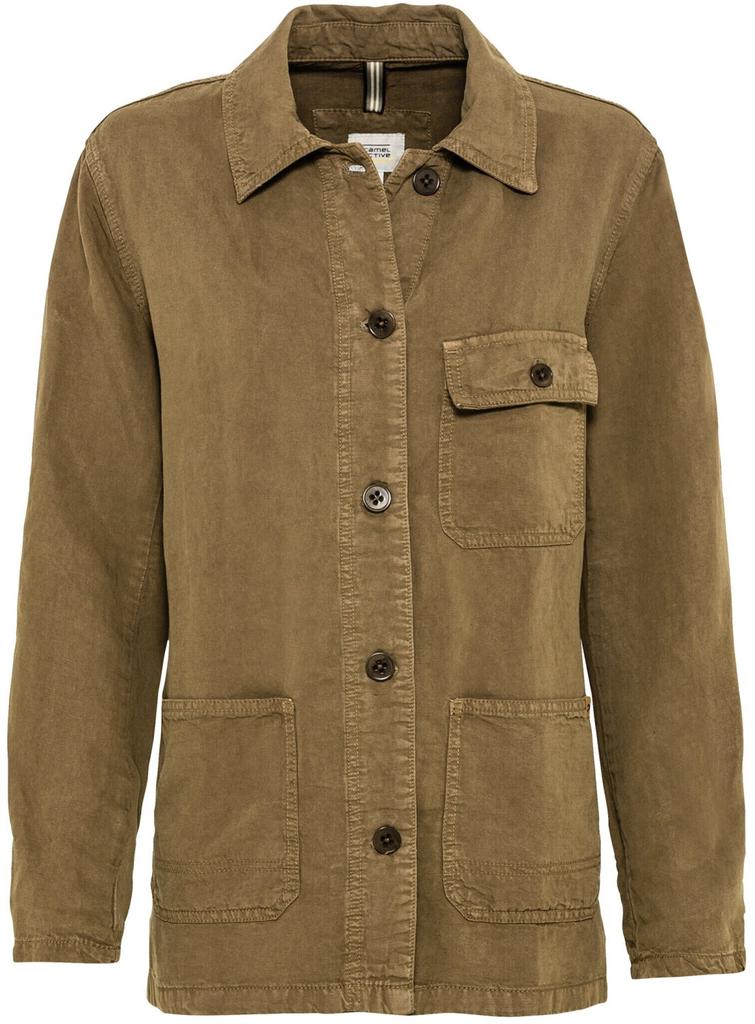 Демисезонная куртка Camel Active Overshirt Aus Einem Lyocell-leinen-mix (320280 7411 39) military olive
