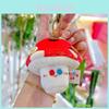 Adorable Plush Mini Mushroom Keychain For Lipstick And Coin Storage Red Brown