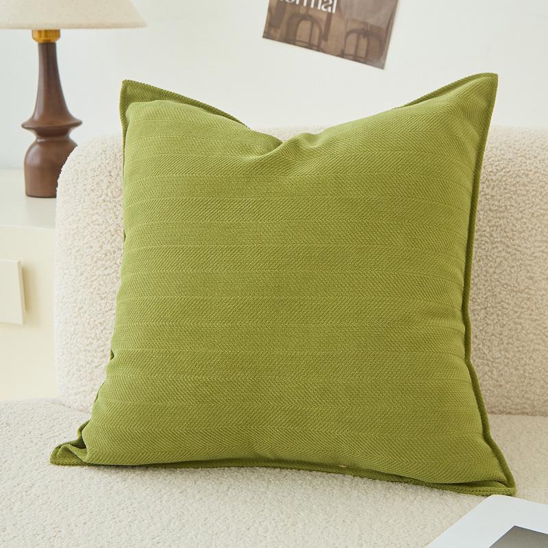 Minimalist Chenille Throw Pillow Cover, Thickened for Lumbar Support - Modern Style for Sofa & Car