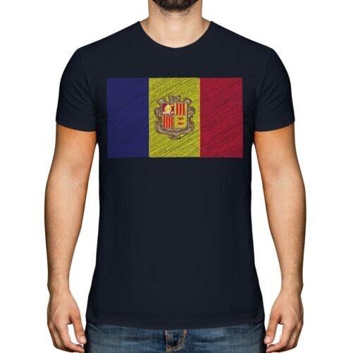

Andorra Scribble Flag Men s T-Shirt Gift Andorran Football 4XL