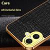 For iPhone 16 Plus Case Crocodile Texture Ring Kickstand TPU+Leather Electroplating Phone Cover