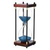 PATIKIL Large Decorative Hourglass 30 Minutes Wooden Modern Wooden Cooking Game Office Classroom Kitchen Home Cyan (Style 2)