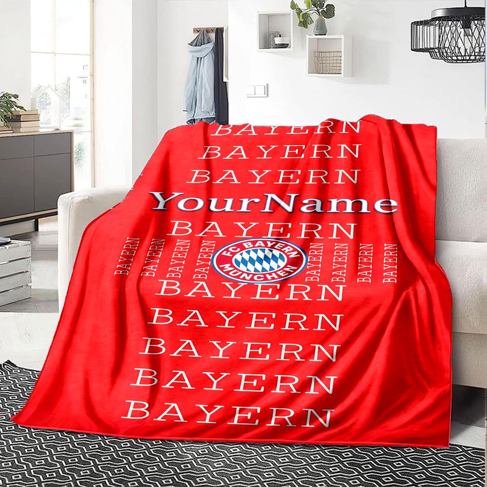 Bayern Munich Customize Text Blanket Multi-purpose Customizable Blanket Ultra-Soft Throw For Chair Picnics Nap Seaside for All Occasions