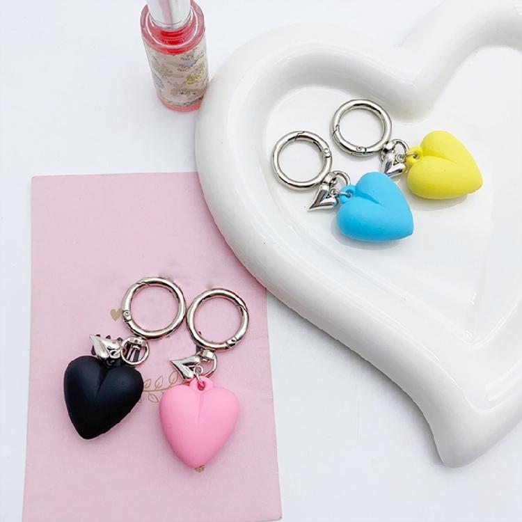 Colorful Heart Keychain Love Shape Bag Charm Pendant Decoration Handmade Jewelry