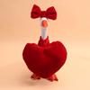 1 Set Valentine's Day Porch Goose Outfits Outdoor Garden Lawn Yard Goose Statue Velvet Bow Love Heart Costume Holiday Party Dress-up Clothing