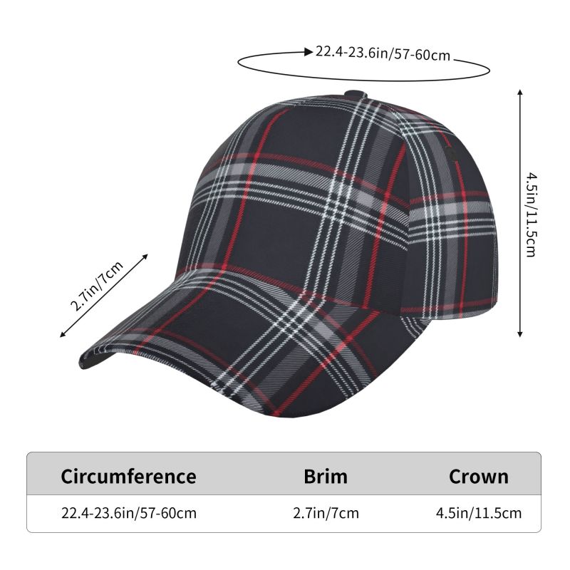 Custom GTI Tartan Baseball Cap Unisex Adjustable Snapback Hat Vintage Washed Oxford Caps Retro Sun Visor Peaked Cap