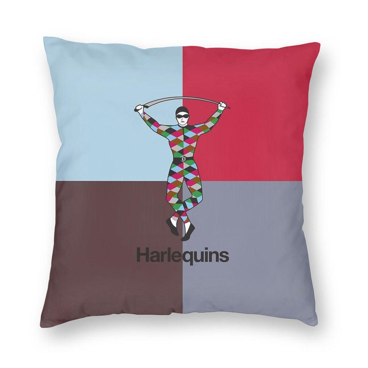 Harlequins Rugby Sport Square Pillowcase Polyester Linen Velvet Creative Decorative Throw Pillow Case Home Cushion Cover x 30x30cm