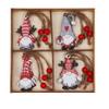 12 Set Wooden Of Colorful Old Man Couple Style Christmas Tree Ornaments