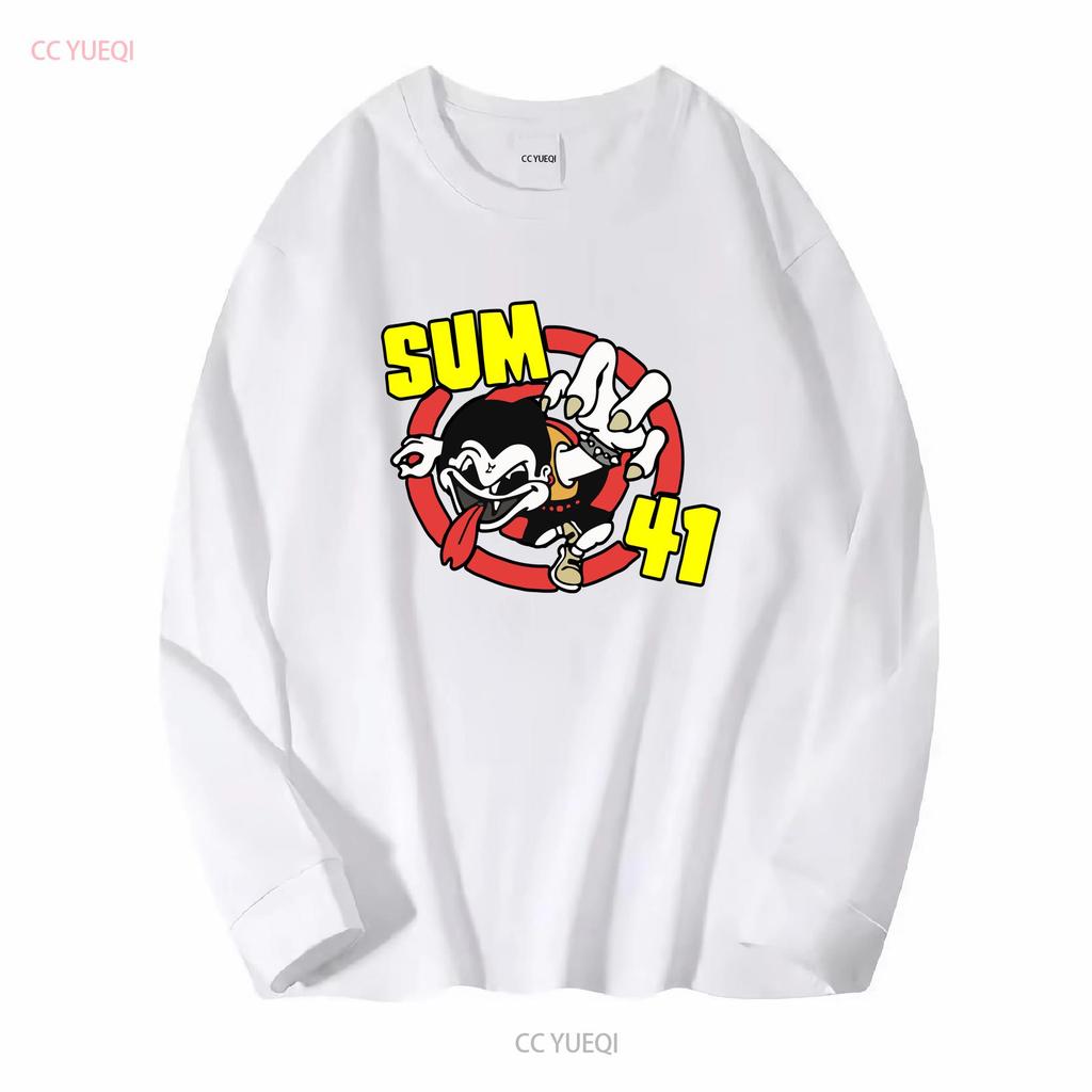 Rare SUM 41 Band Black Size S to 5XL Cotton T Shirt M1519 long or short sleeves vintage Washed fashion Versatile streetwear