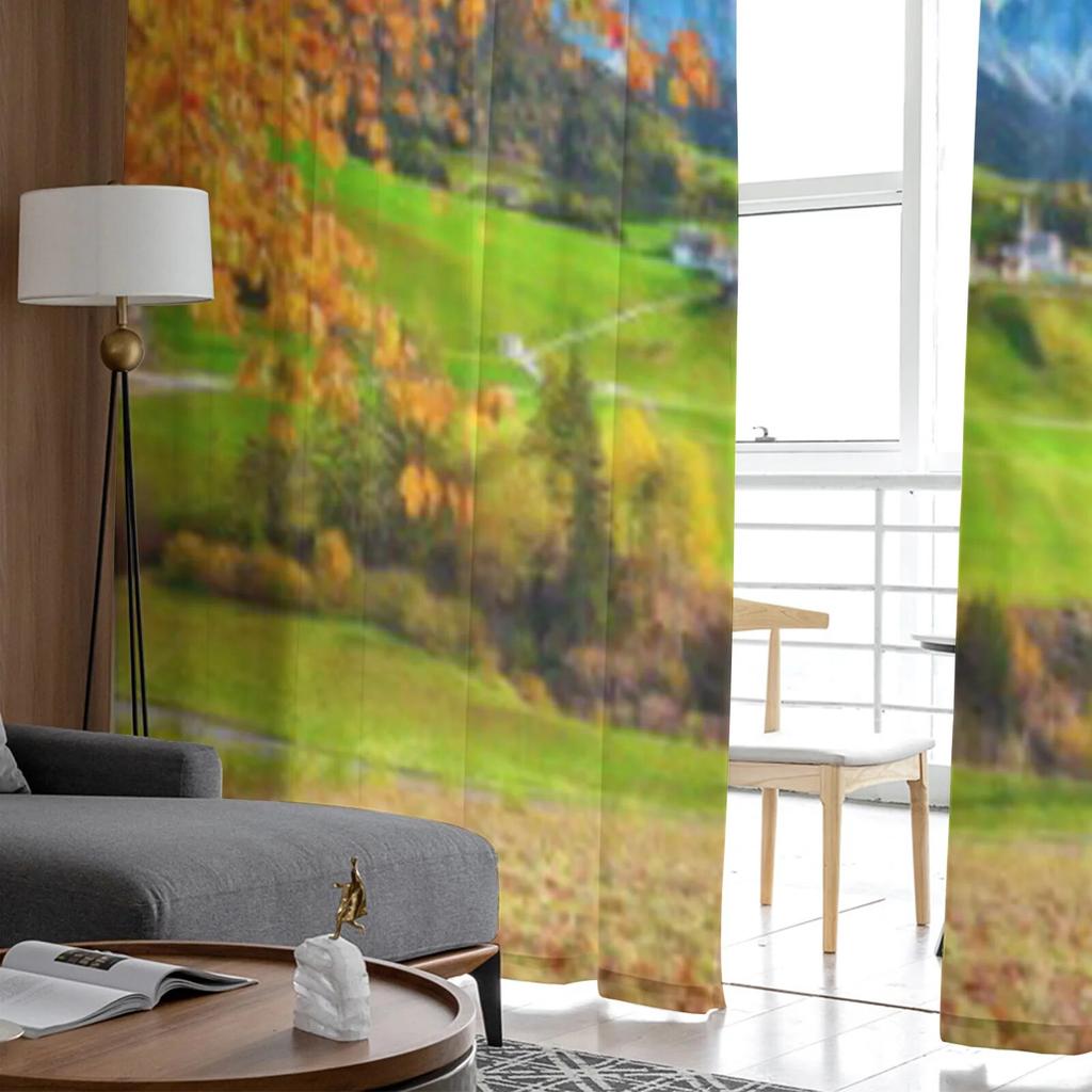 Alto Santa Maria Di Val Di Adige Church Tulle Sheer Curtains for Living Room Bedroom Kitchen Decoration
