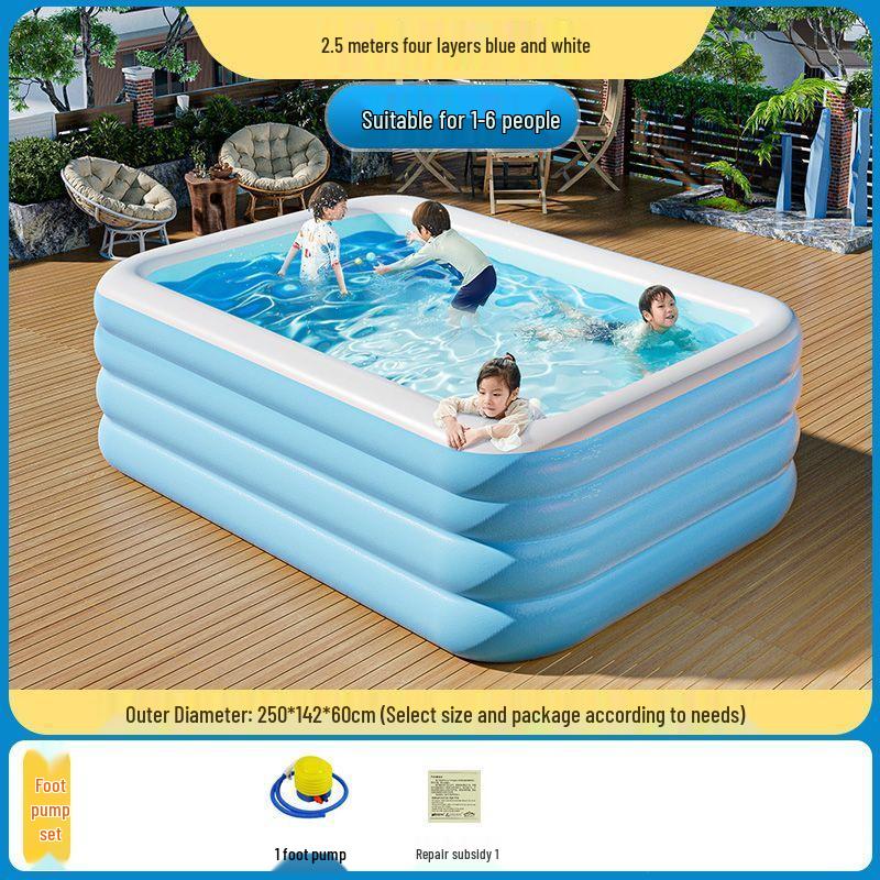 Extra Thick Inflatable Pool for Home Use - Super Large & Durable for Kids, Adults, Babies & Infants