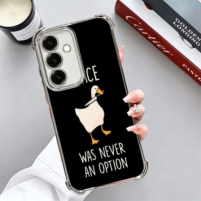 Funny Cartoon Goose Game Plating Phone Case For Samsung A17 A07 A37 A57 A16 A56 A15 A55 A14 A54 A13 A53 A26 A36 A25 A35 A24 A34