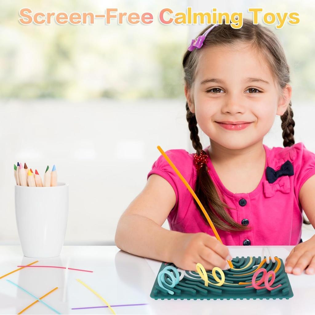 Nokwocy Sensory Activity Board, Silicone Fidget Toy for Children, Sensory Toy,Soothing Tool for Autism & Anxiety,Promoting fine motor skills