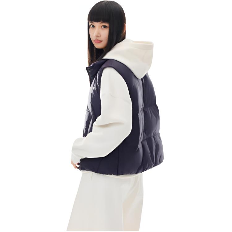 Anta Lifestyle Series Letter Zipper Versatile Stand Collar Sleeveless Down Vest Women vests 162548904-2