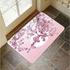 Spring Floral Pattern Door Mat Pink Cherry Blossom Pattern Welcome Rug with Soft Non-Slip Home Decor Carpet for Entryway