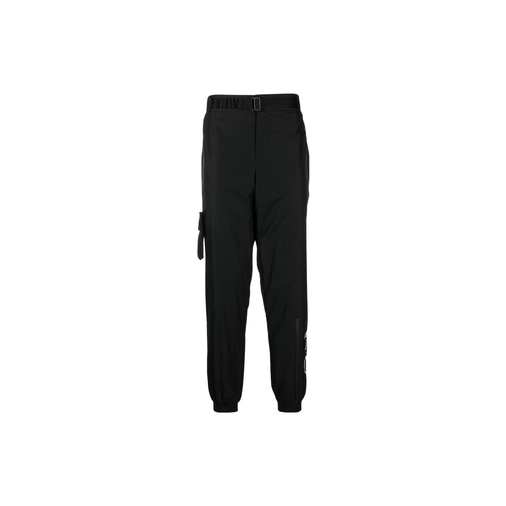 Emporio Armani EA7 Logo Pattern Loose Fit Drawstring Tapered Knit Sports Pants Men bottoms Black 6RPP61-PN4UZ-1200 S
