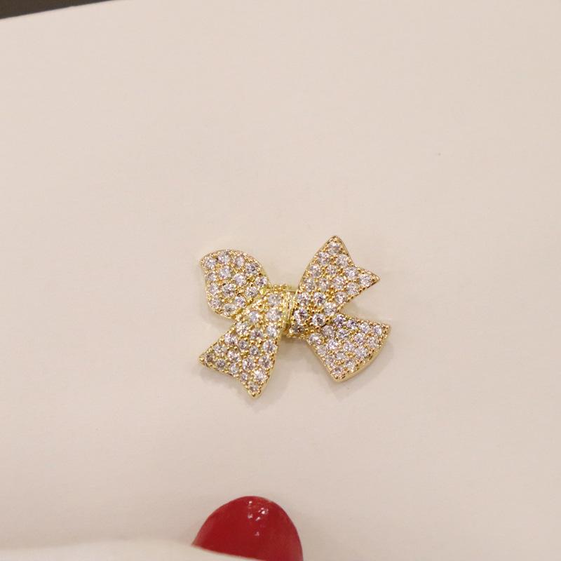 Mini Full of Rhinestone Bowknot Brooch Lovely Crystal Pin Buckle For Women Clothing Accessories
