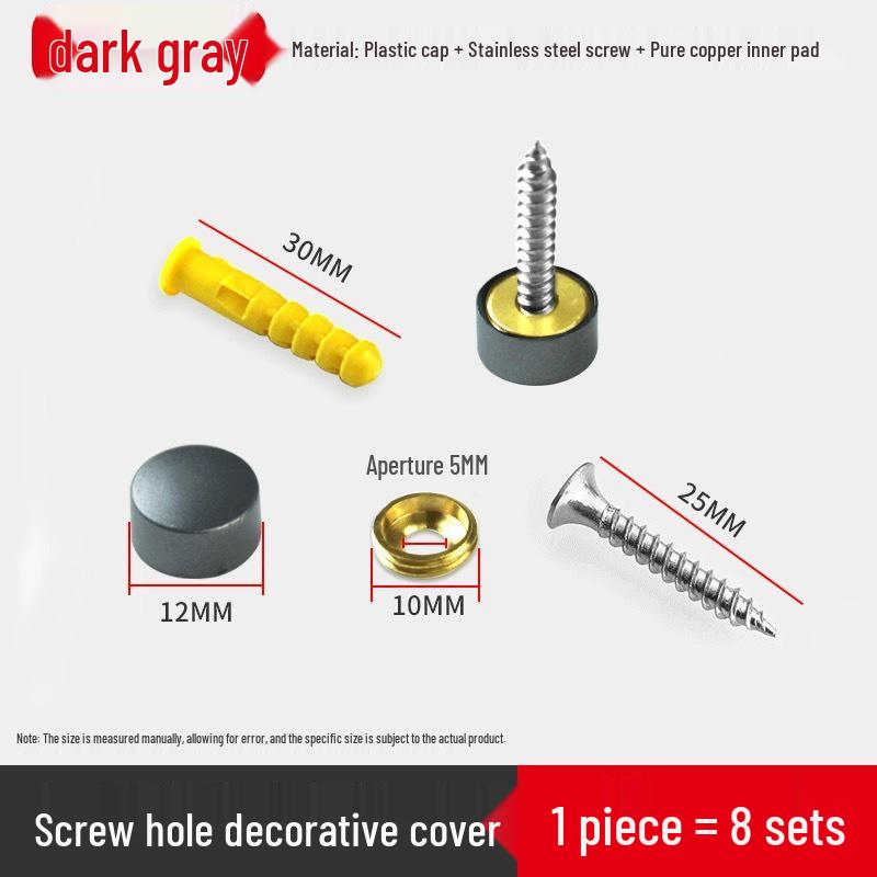 Decorative Glass Mirror Nail Caps: Thickened Flat Screws for Bathroom Signs