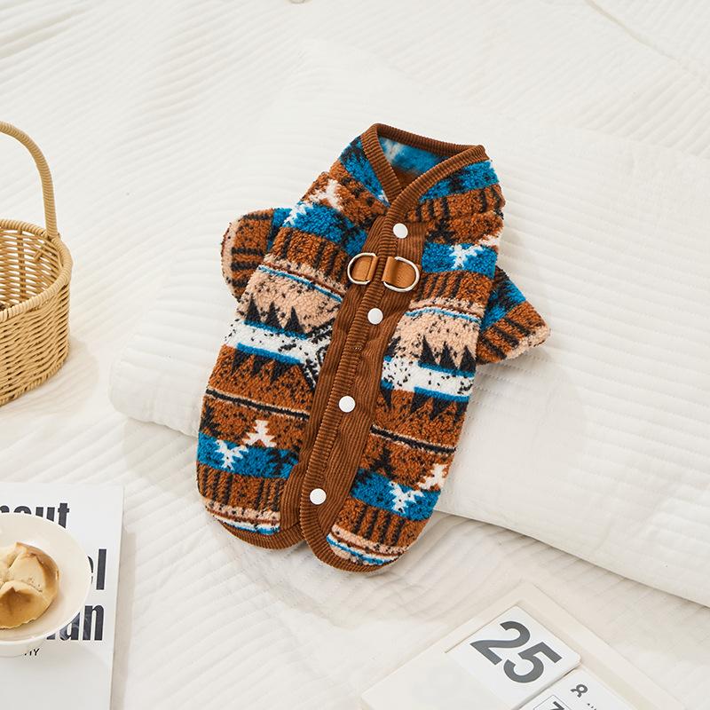 Warm Autumn Winter Dog Clothes Bear Teddy Small Dogs Thermal Pulling Cold Resistant Pet National Style Two Feet Clothes