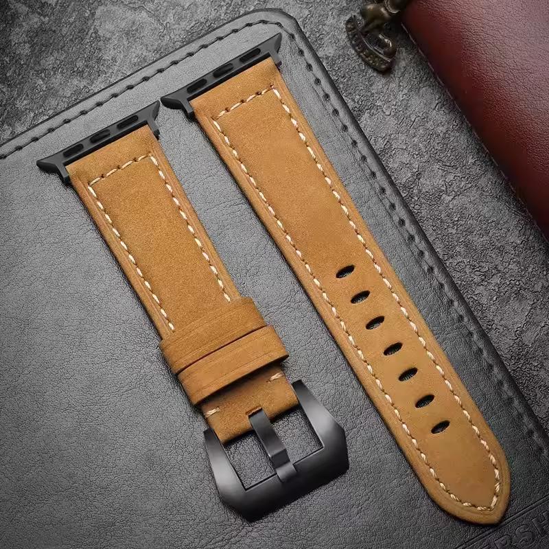 For Apple Watch Band High Quality Leather Strap Men for Series 9 7 8 6 5 SE Ultra 2 49mm 44mm 40mm Watch Bands 45mm 41mm 38 42mm