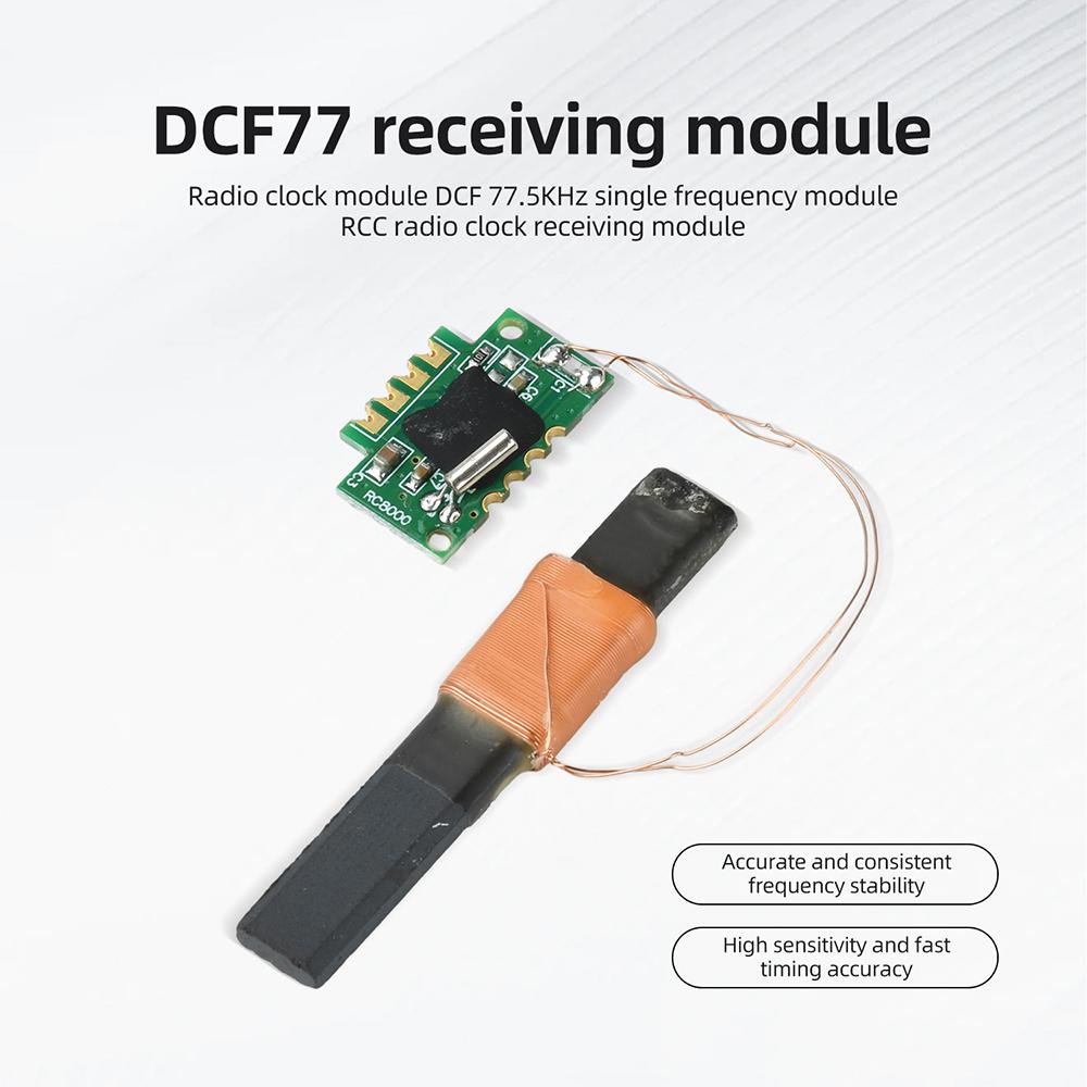 DCF77 Radio Clock Module 77.5KHz Single Frequency Receiver with Automatic Time Synchronization for DIY Projects