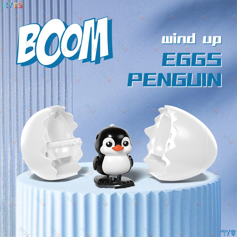 HYES Penguin Egg Crack Walk Wind Up Toys Creative Bounce Pets Egg Incubator Clockwork Toys Cute Fun Kids Toy Gifts for Festival