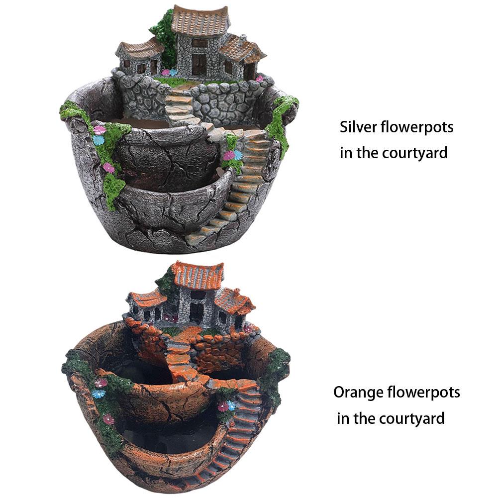 Succulent Pot Small Plant Holder Decorative Bonsai Container Multi-Function Garden Plant Pot Vat Shape for Herb Cactus Succulent