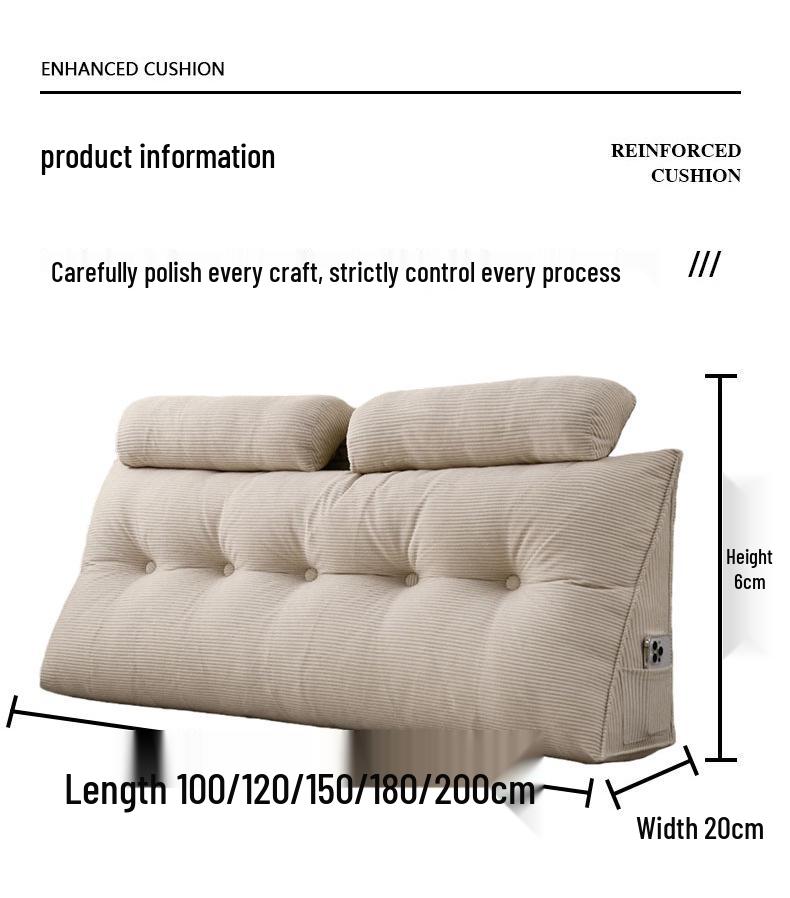 2025 New Large Soft Backrest Pillow: Double Bed, Neck, and Waist Support for Pregnancy and Sofa
