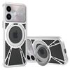 For iPhone 17 Case Magnetic Kickstand Hollow Heat Dissipation Silicone+PC+Metal Bumper Phone Cover