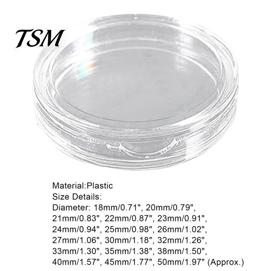 Coin Protector 10Pcs Clear Transparent Plastic Round Capsule Collecting Storage Box Case Holder