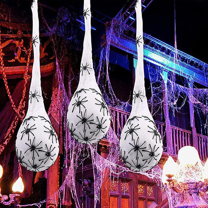Halloween Luminous Bag Three-piece  Web Cotton Ball Nests Hanging Decoration Bar Haunted House Props