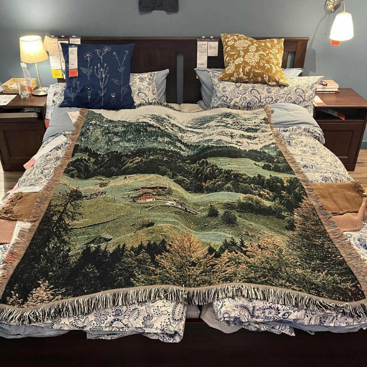 Van Gogh Poppy Flower Monet Tapestry Background Cloth Tapestry Throw Sofa Cover Small Blanket Throw Blanket Weaving blanket 160*130cm
