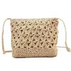 New Straw Woven Crossbody Bag Lightweight Beige Khaki Beach Shoulder Bag Hollow Style Ladies Woven Pouch for Vacation