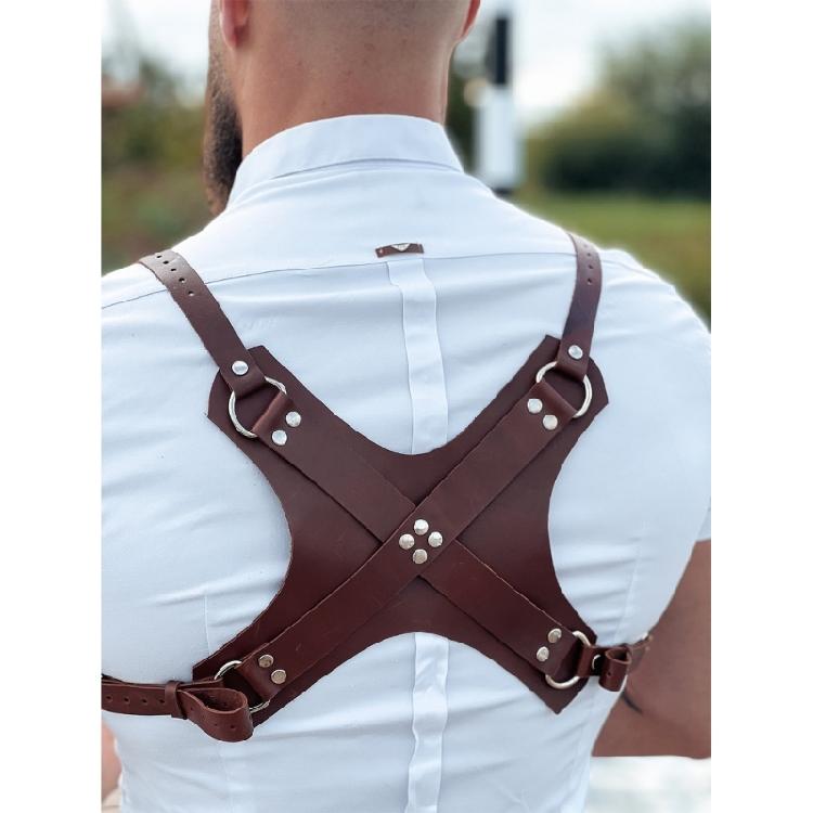 Adjustable Straps Clubwear Self Bondage Costumes Men Leather Body Chest Harness