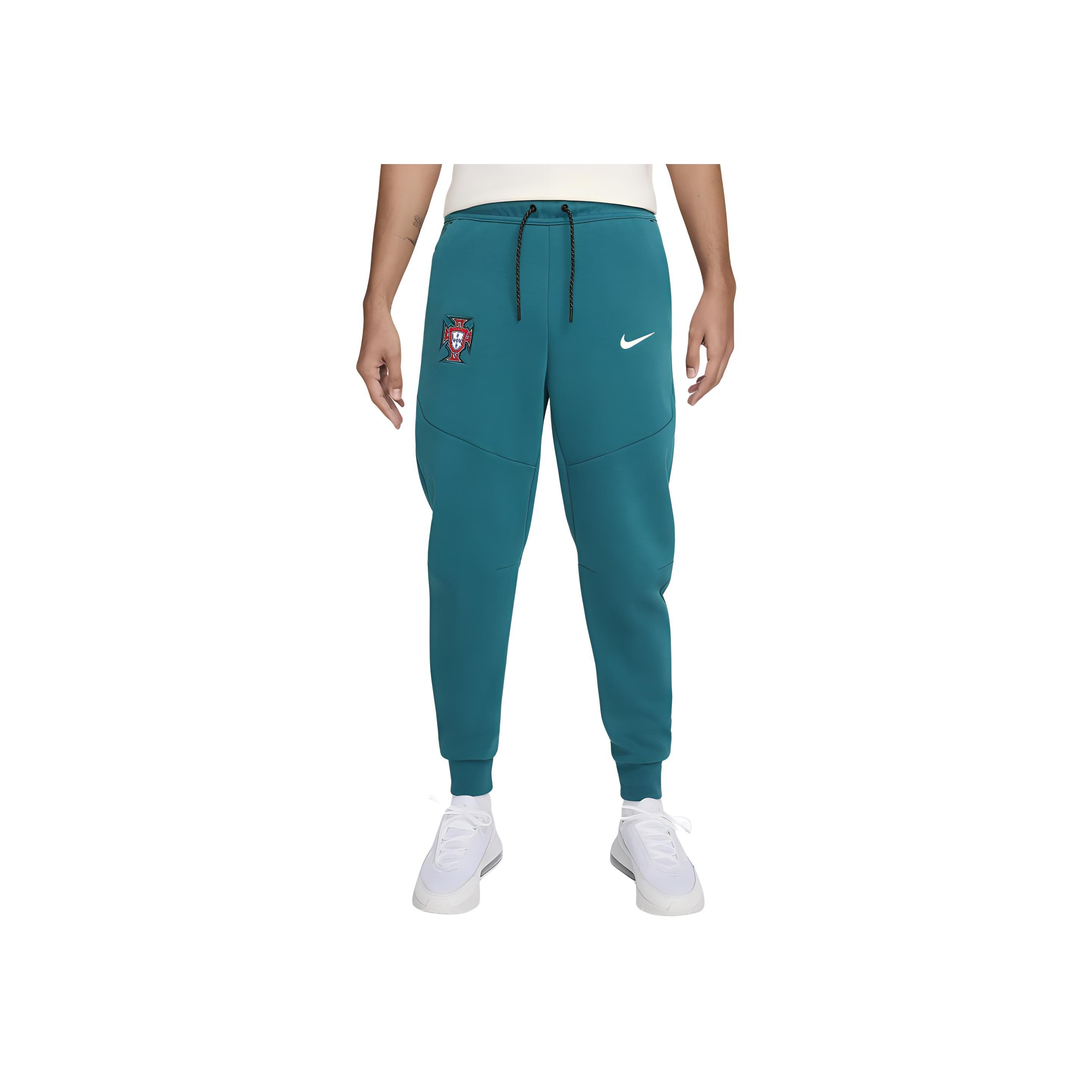 

Nike Portugal Tech Fleece Logo Embroidery Pattern Comfortable Mid-Waist Tapered Football Knit Sports Pants Men pants Teal FJ8286-381 L
