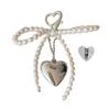 Bowknot Heart Phone Charm Detachable Pearls Beaded Bow Phone Lanyard Stylish Bowknot Keychain Backpack Camera Ornament