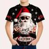 Children's Santa Claus Printed New Year T-Shirts Kids Unisex Comfortable Fashion Top Short Sleeve