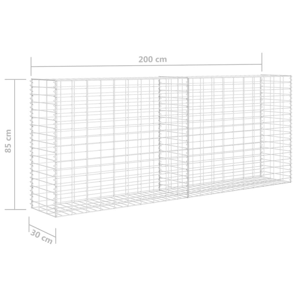 Vidaxl Gabion Basket, Galvanized Steel, 85 X 30 X 200 Cm