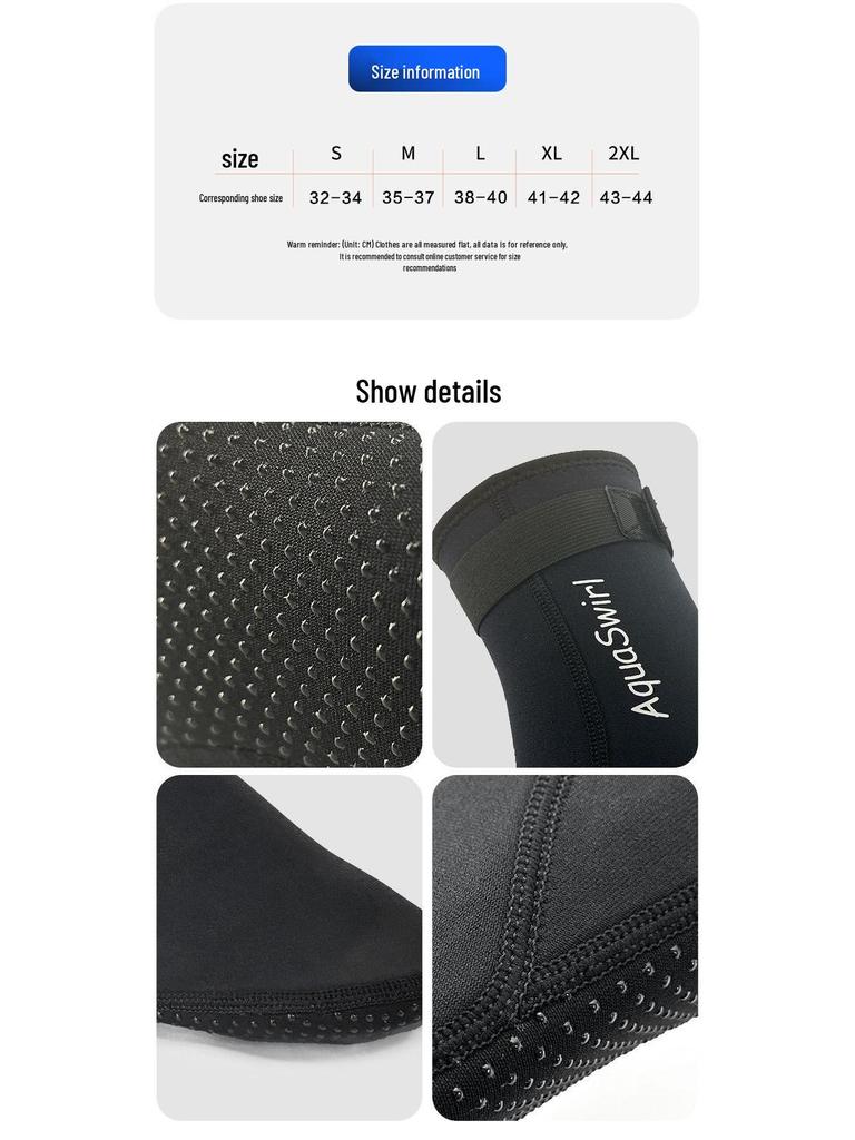 3mm Warm Scuba Diving Socks: Anti-Slip, Wear-Resistant, Ankle Support, Comfortable, Extra Large for Cold Weather Swimming