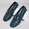 Live Stream Explosion Crocodile Pattern Doudou Shoes Large Size Lazy Driving Shoes British Casual Shoes Genuine Leather Cowhide Men's Shoes