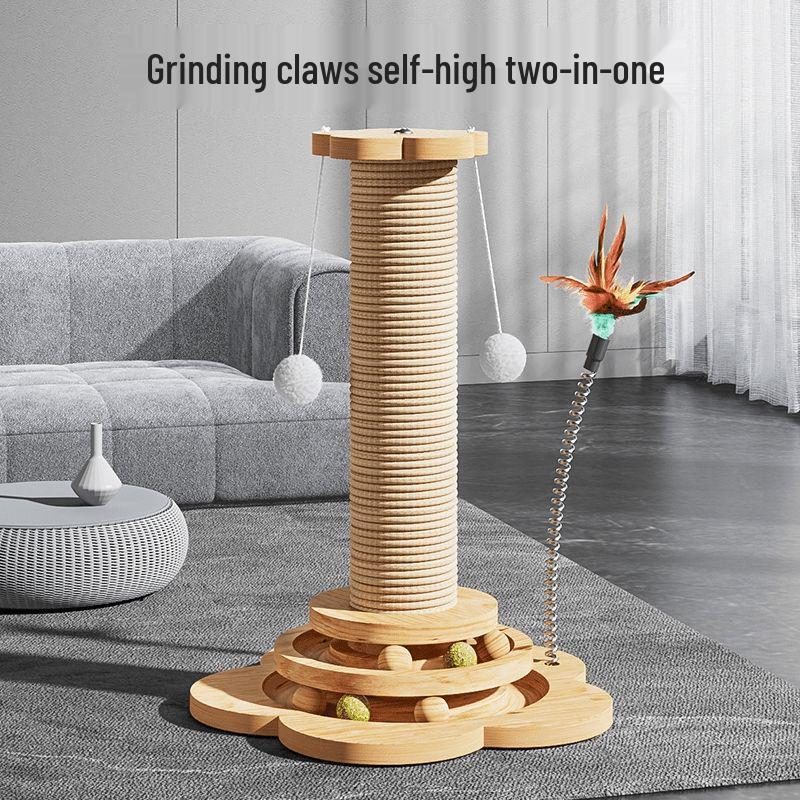 Durable Love-Enhanced Tall Cat Scratching Post and Toy