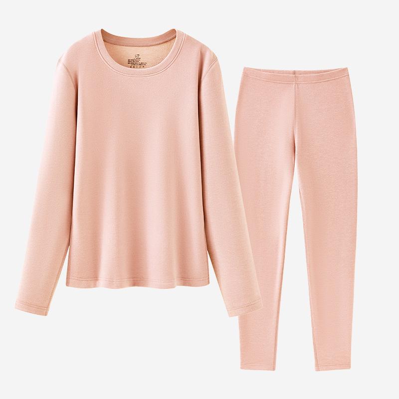 Set di Biancheria Intima Calda Foderata in Pile per Coppia: Calzamaglia Extra Spessa e Maglie a Manica Lunga in Cotone e Lana per Autunno e Inverno.