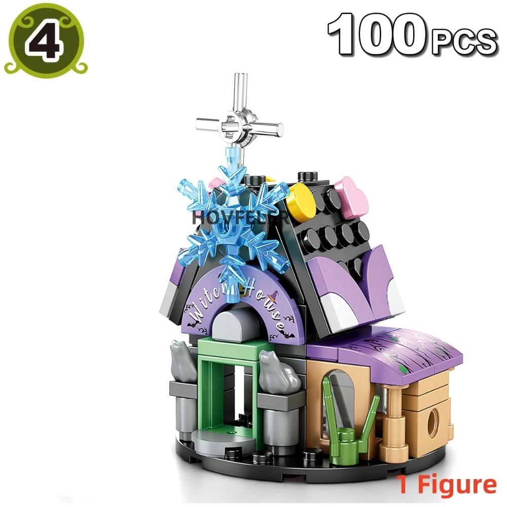 4-in-1 Halloween Kürbis Haus Bausteine Stadt Kind DIY Kürbis Kutsche Modell Set Steine Spielzeug für Kinder Geschenk