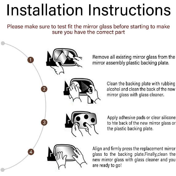 Lower Towing Mirror Replacement Glass fit for 1994-2009 Dodge Ram 1500 2500 3500 4000 4500 5500 700 Van Pickup Truck Passenger Right Side RH Flat,