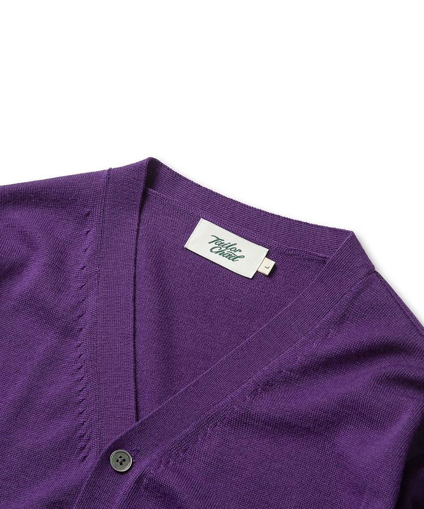 Tailorchad Premium Pearl Knit Cardigan (Purple)